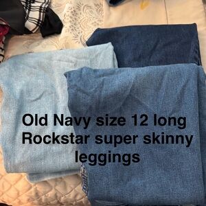 Old Navy Dual Blue Rockstar Super Skinny Leggings